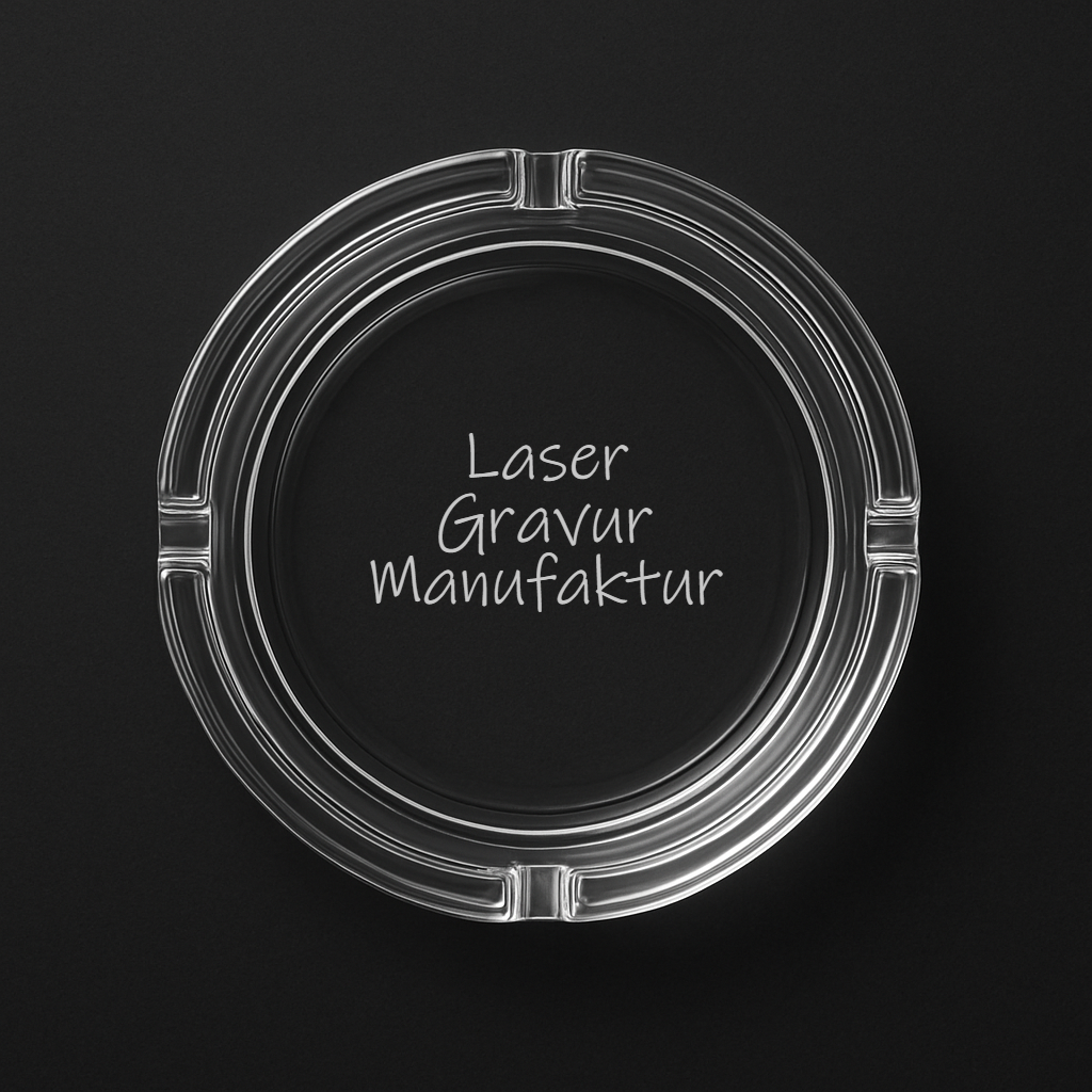 Personalisierter Glas-Aschenbecher mit Laser Gravur