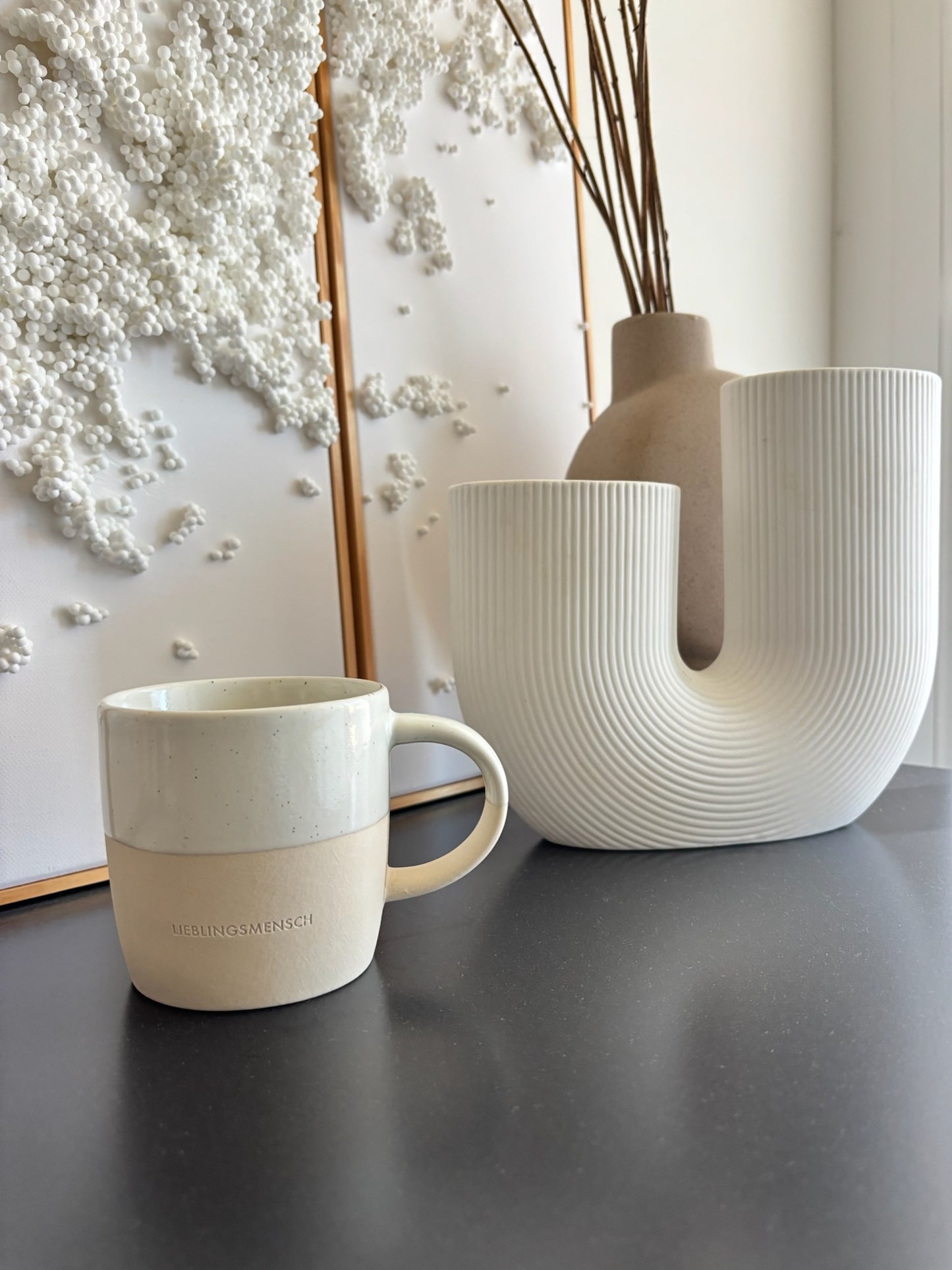 Personalisierte Kaffeetasse mit/ ohne Henkel - modernen Look, schlicht
