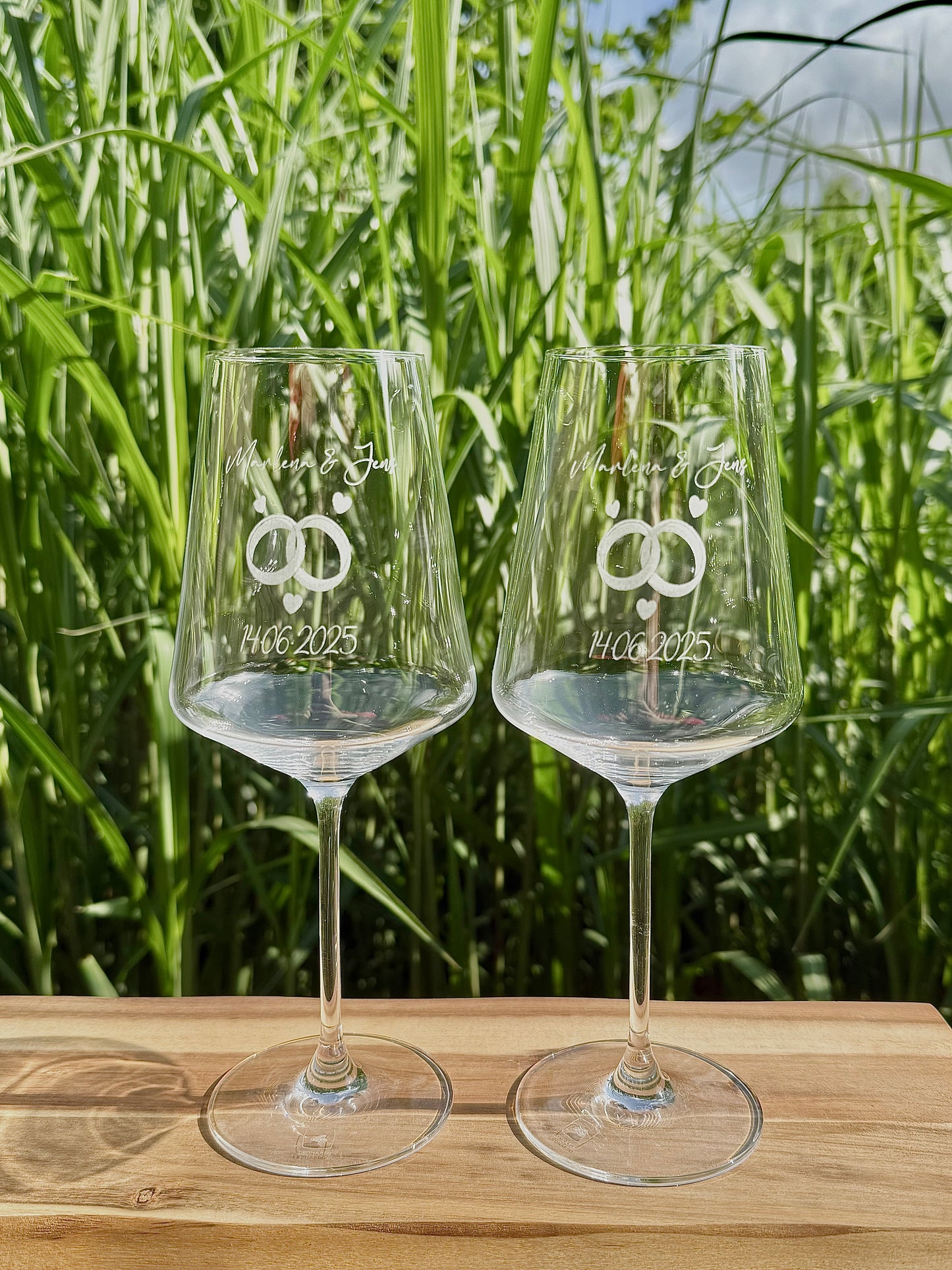 Personalisierte Weißweingläser elegantes Design