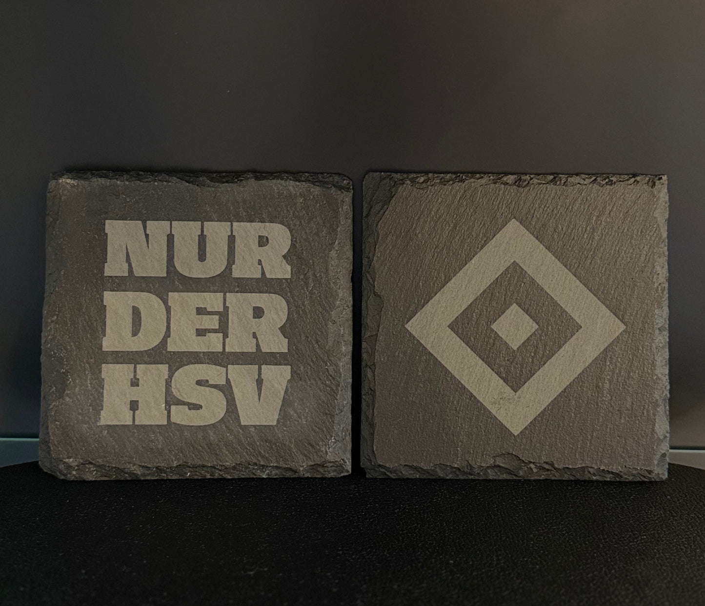 Personalisierte Untersetzer aus Schiefer mit Laser Gravur (Set 2 Stk)