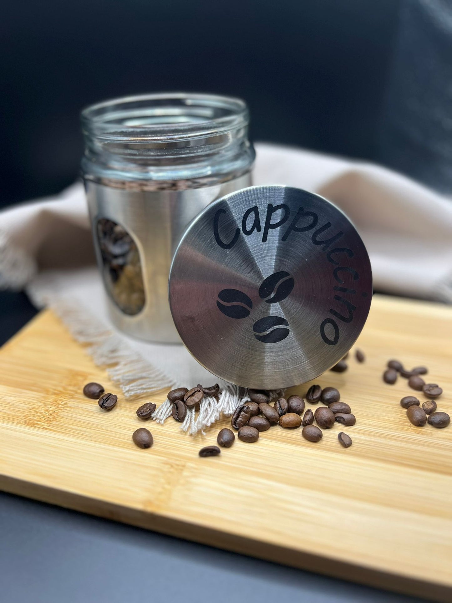 Personalisierte Vorratsdose mit Laser Gravur