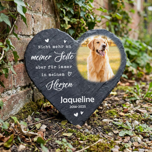 Bedrucktes Schieferherz - Tierfoto - Personalisiertes Geschenk
