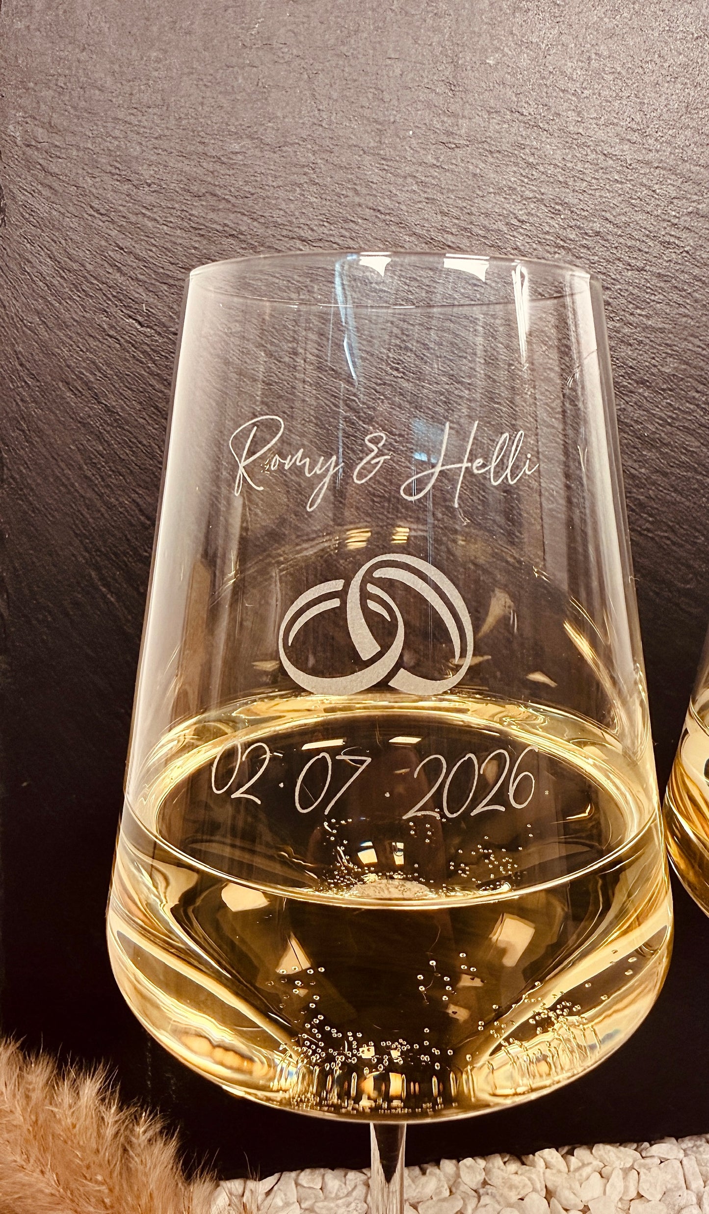 Personalisiertes Weißweinglas elegantes Design