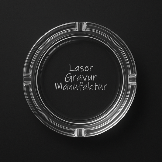 Personalisierter Glas-Aschenbecher  mit Laser Gravur