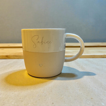 Personalisierte Tasse Natur mit/ ohne Henkel