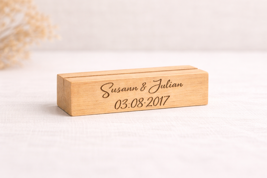 Personalisierter Foto Halter mit Laser Gravur