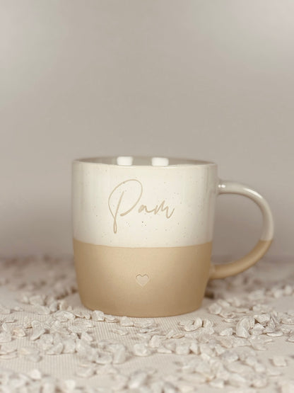 Personalisierte Kaffeetasse Natur mit/ ohne Henkel