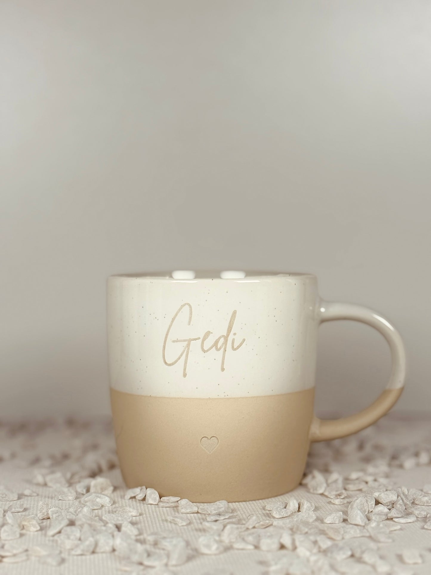 Personalisierte Kaffeetasse Natur mit/ ohne Henkel
