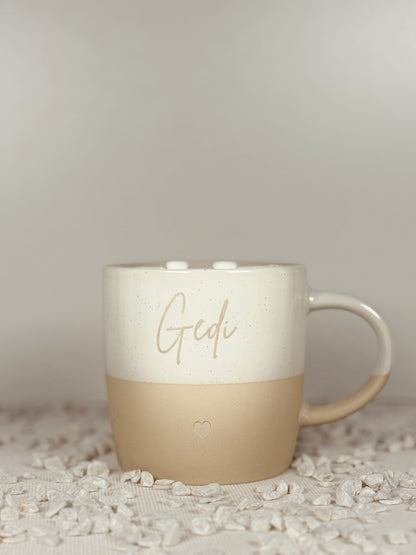 Personalisierte Kaffeetasse Natur mit/ ohne Henkel