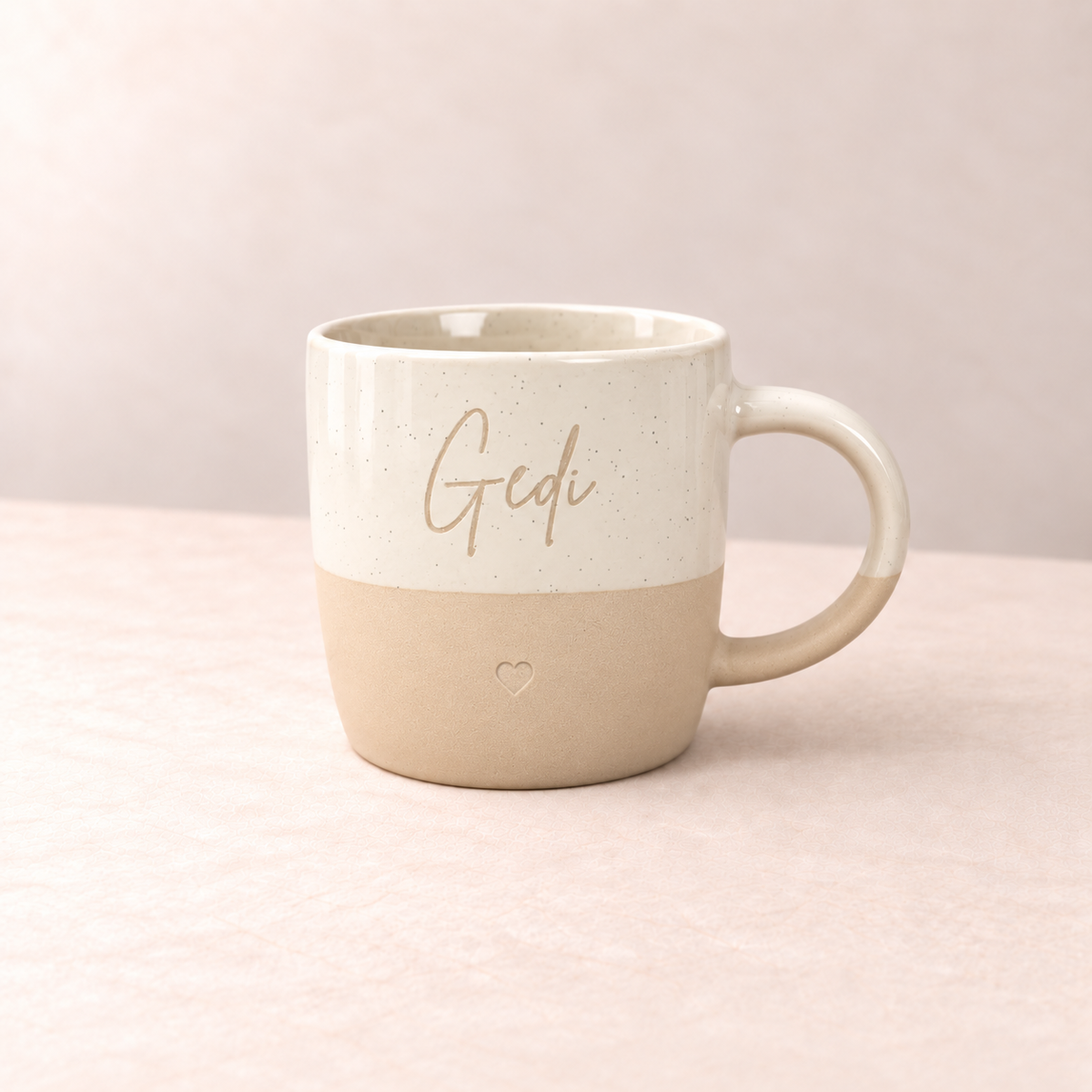 Personalisierte Kaffeetasse Natur mit/ ohne Henkel – Laser Gravur Manufaktur