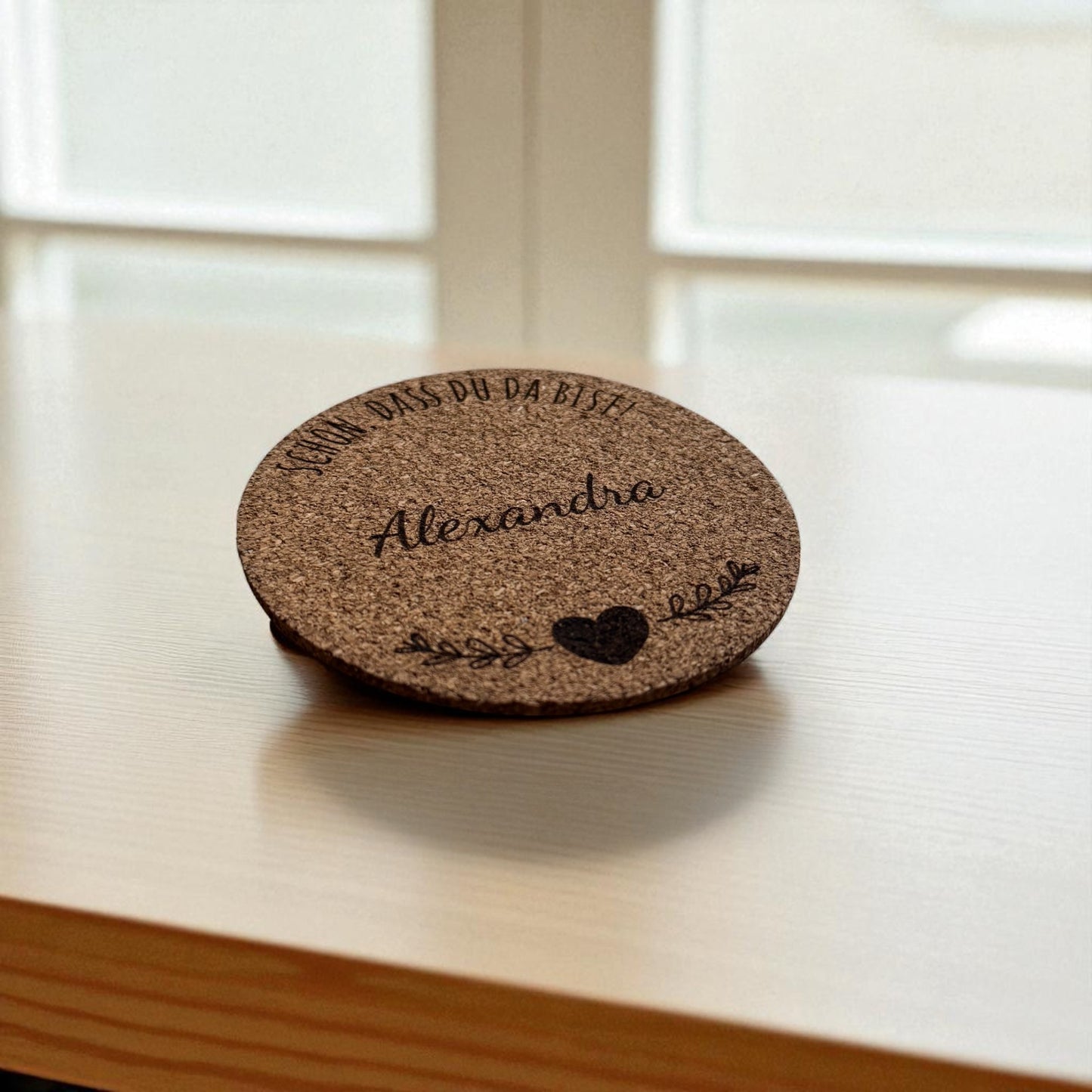 Personalisierter Platzuntersetzer mit Laser Gravur