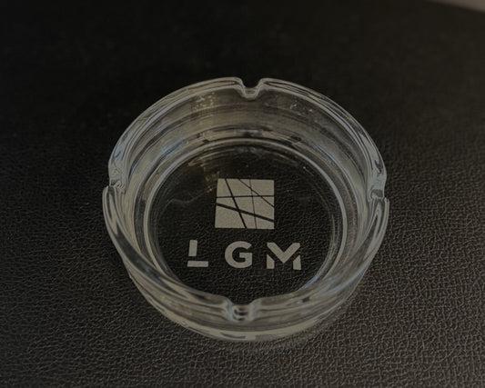 Personalisierter Glas-Aschenbecher  mit Laser Gravur