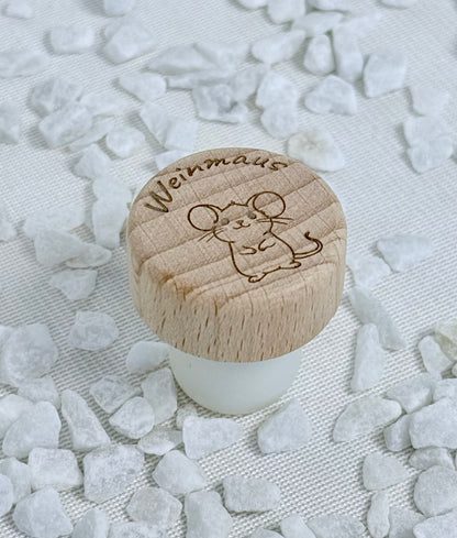 Personalisierter Weinkorken mit Gravur – Individueller Flaschenverschluss aus Holz