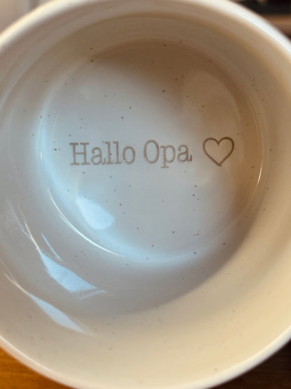 Personalisierte Tasse auf dem Boden graviert - mit/ ohne Henkel
