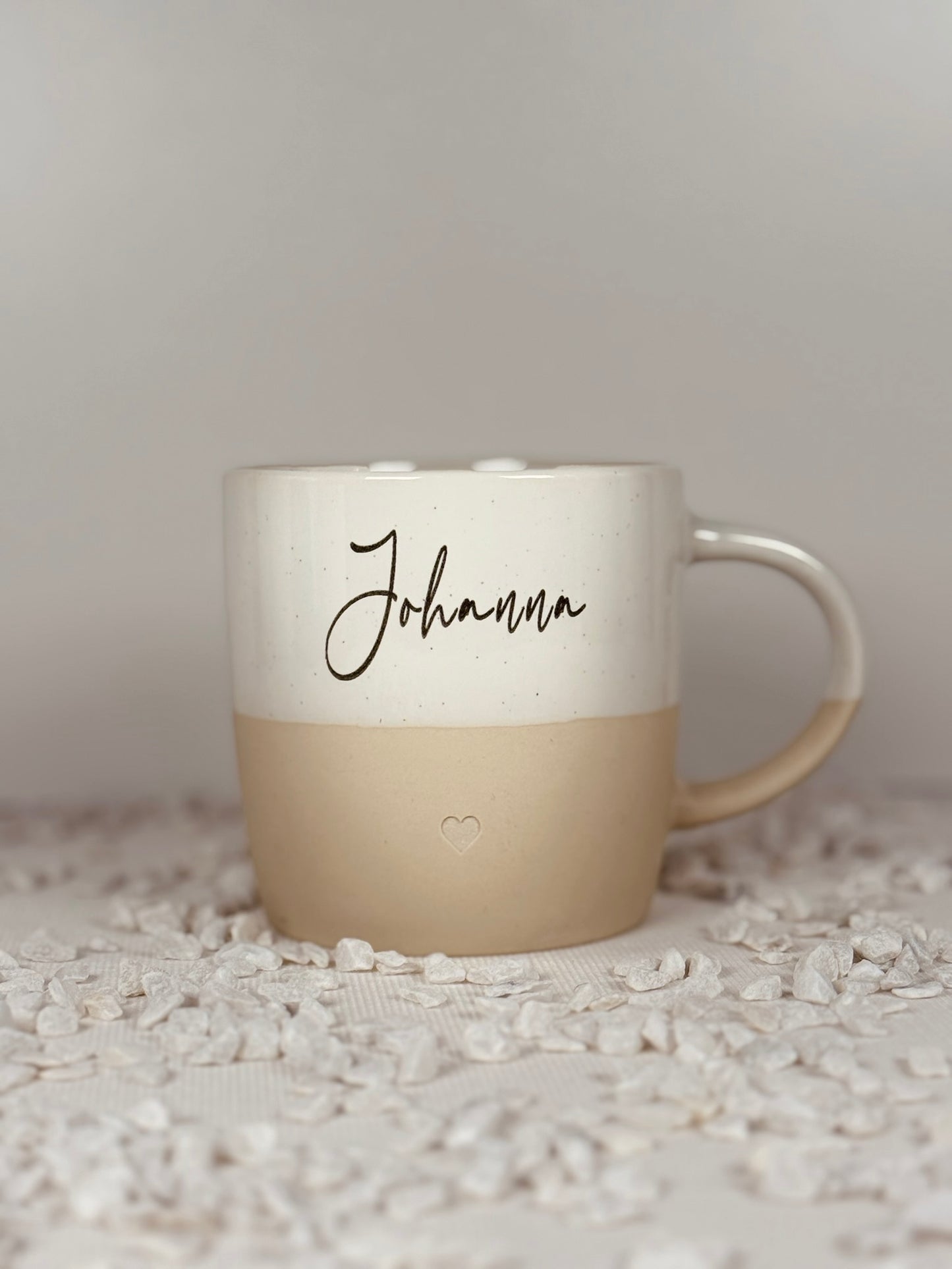 Kaffeebecher schwarze Schrift - personalisiert