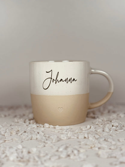 Kaffeebecher schwarze Schrift - personalisiert