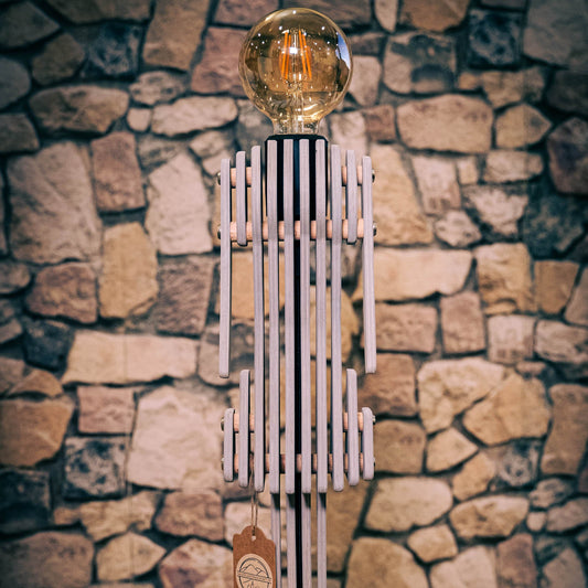 Handgefertigte Leuchte „Frida“ -grau- dimmbar