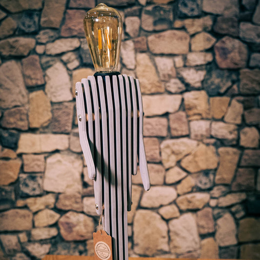 Handgefertigte Leuchte „Fritz“ -grau- dimmbar