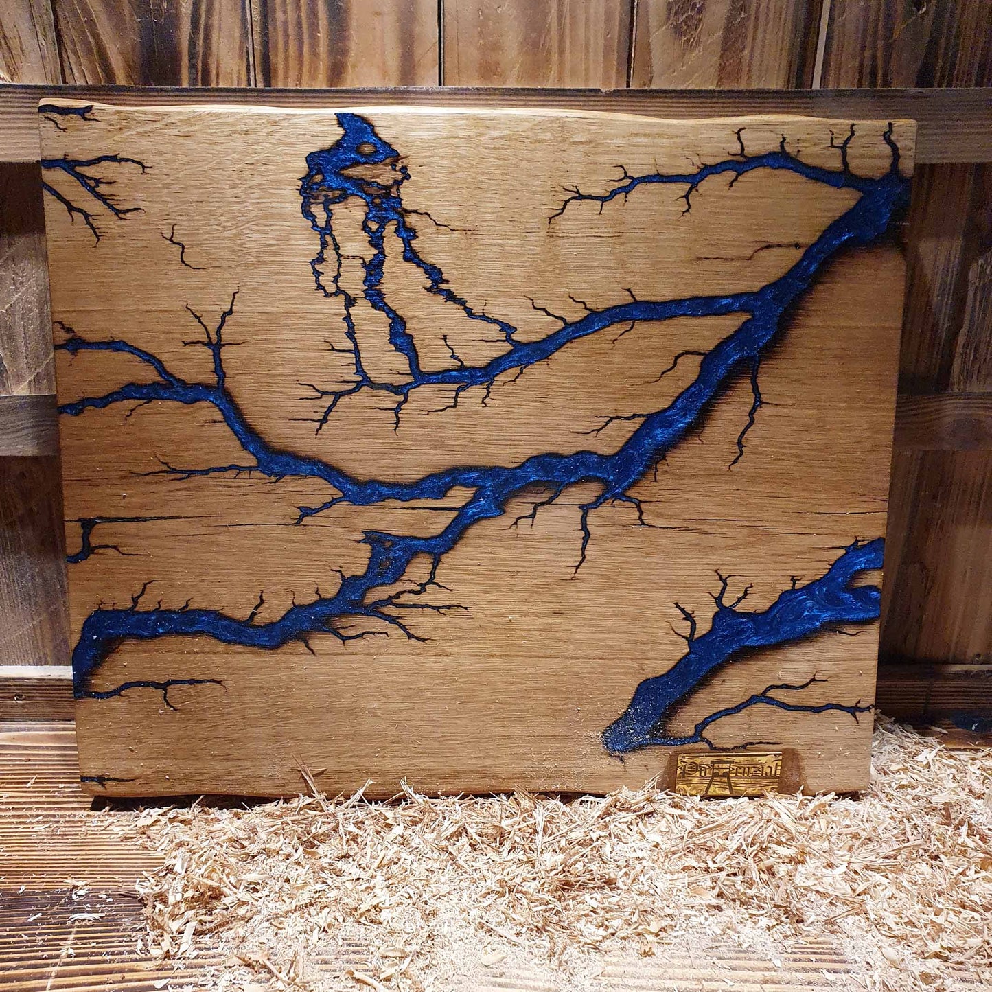 Das Ruhr-Brettchen  mit blauer Maserung