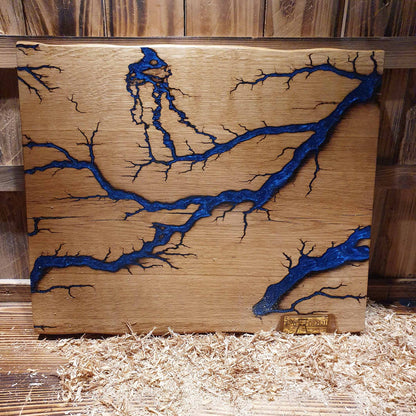 Das Ruhr-Brettchen  mit blauer Maserung