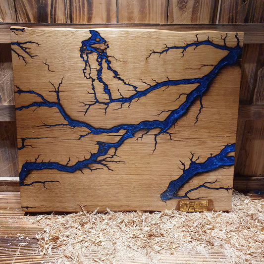 Das Ruhr-Brettchen  mit blauer Maserung