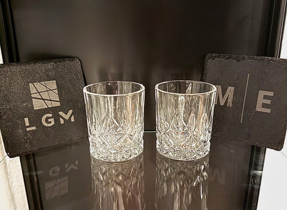 Personalisierte Untersetzer aus Schiefer mit Laser Gravur (Set 2 Stk)