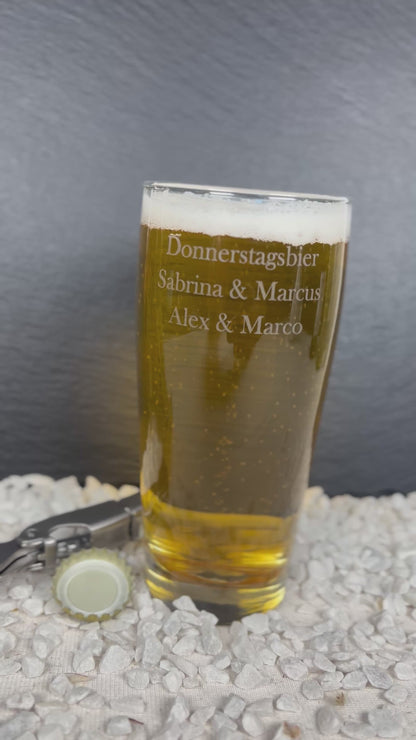Personalisiertes Bierglas mit Hobbydesigns mit Laser Gravur